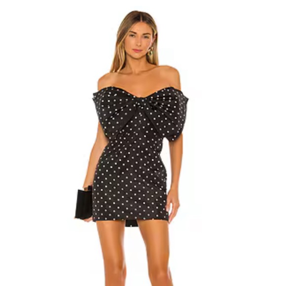 Bardot Dresses & Skirts - Bardot Black and White Polka Dot Strapless Dress
